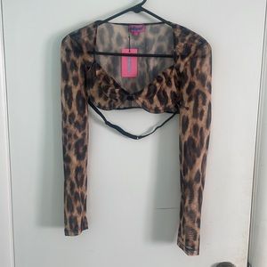 edikted leopard print mesh bra top